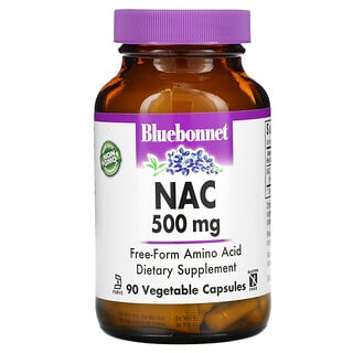 Bluebonnet Nutrition, Acétylcystéine, 500 mg, 90 Comprimés Naturels