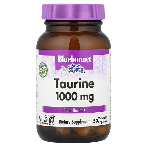 Bluebonnet Nutrition, Taurine, Taurin, 1.000 mg, 50 pflanzliche Kapseln