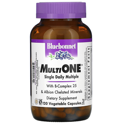 Bluebonnet Nutrition Мультивитамины Multi One, для ежедневного употребления, 120 растительных капсул