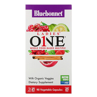 Bluebonnet Nutrition, Ladies 'ONE, комплекс на основе цельных продуктов, 90 растительных капсул
