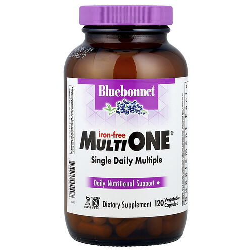 Bluebonnet Nutrition Bluebonnet Nutrition, MultiONE®, Single Daily Multiple, Iron-Free, 120 Vegetable Capsules
