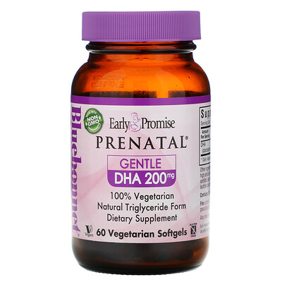 Bluebonnet Nutrition Early Promise Prenatal, Gentle DHA, 200 mg, 60 Vegetarian Softgels