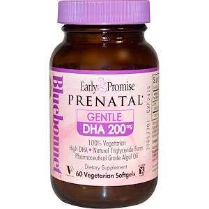 Bluebonnet Nutrition, Early Promise Prenatal, мягкая ДГК, 200 мг, 60 вегетарианских мягких желатиновых капсул