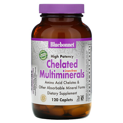 Bluebonnet Nutrition Хелатные мультиминералы, без железа, 120 капсул