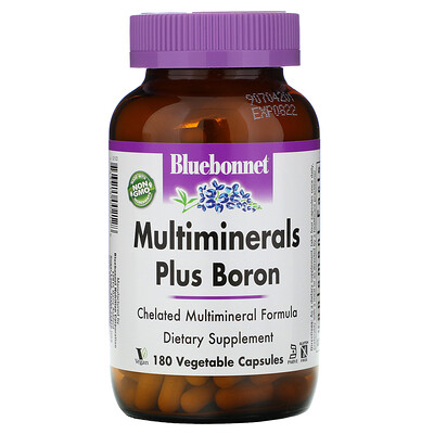 Bluebonnet Nutrition Multiminerals, с бором, 180 растительных капсул Vcaps®