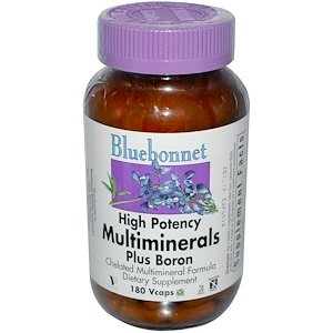 Купить Bluebonnet Nutrition, Мультиминералы плюс бор, 180 растительных капсул  на IHerb