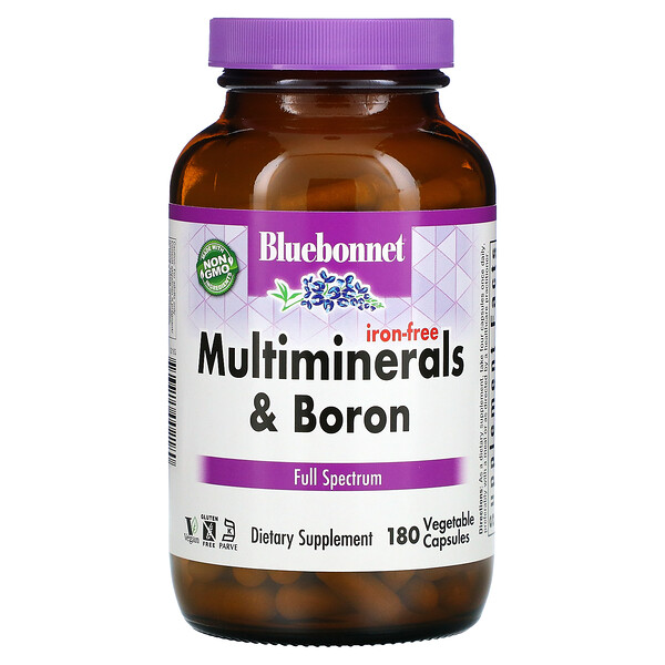 Multiminerals Plus Boron, Iron-Free, 180 Vegetable Capsules