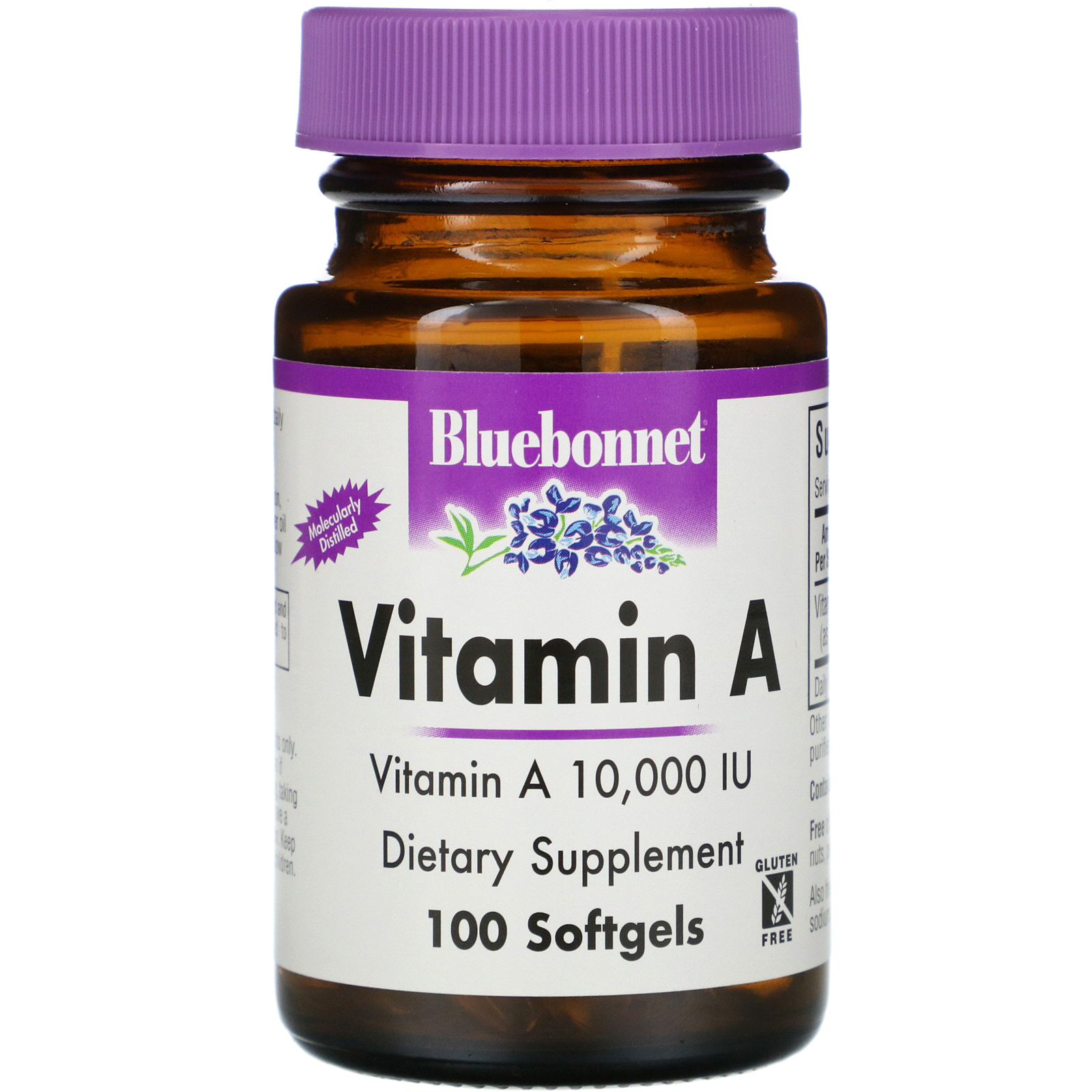 Bluebonnet Nutrition, Vitamin A, 10,000 IU, 100 Softgels