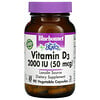 Bluebonnet Nutrition, Витамин D3, 50 мкг (2000 МЕ), 90 растительных капсул