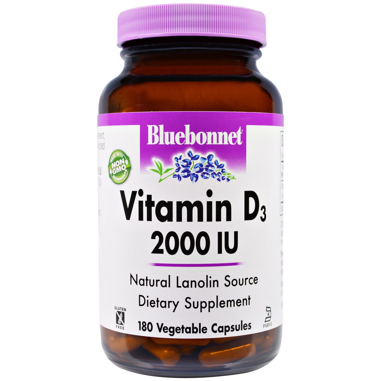 Bluebonnet Nutrition Vitamin D3 2000 Iu 180 Veggie Caps