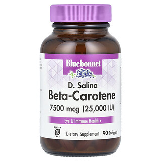Bluebonnet Nutrition, D. Salina, Beta-Carotene, 7,500 mcg (25,000 IU), 90 Softgels