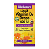Bluebonnet Nutrition, Liquid Vitamin D3 Drops, Natural Citrus Flavor, 400 IU, 1 fl oz (30 ml)