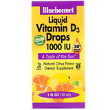 Отзывы о Bluebonnet Nutrition, Жидкий витамин D3, в каплях, натуральный цитрусовый вкус, 1,000 МЕ, 1 жидкая унция (30 мл)