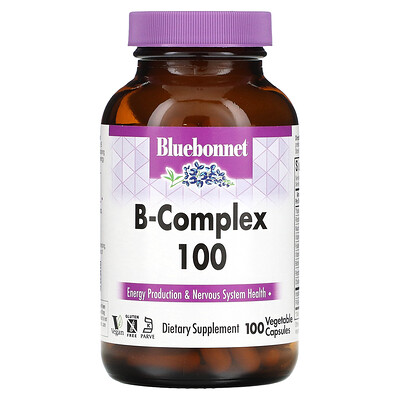 

Bluebonnet Nutrition B-Complex 100, витамины группы B, 100 вегетарианских капсул