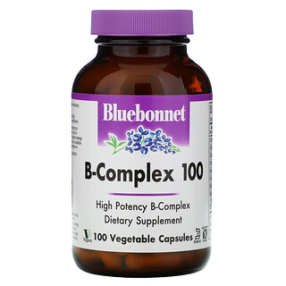 Bluebonnet Nutrition, مركب-فيتامين ب "100"، 100 كبسولة نباتية