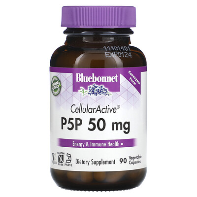 

Bluebonnet Nutrition CellularActive P-5-P, 50 мг, 90 растительных капсул