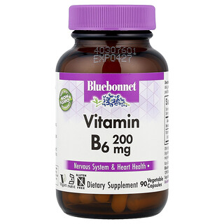 Bluebonnet Nutrition, 维生素 B-6，200 毫克，90 粒素食胶囊
