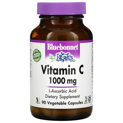 Bluebonnet Nutrition Vitamin C, 1,000 mg, 90 Vegetable Capsules