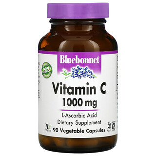 Bluebonnet Nutrition, Витамин C, 1000 мг, 90 растительных капсул
