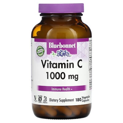 

Bluebonnet Nutrition, Vitamin C, 1,000 mg, 180 Vegetable Capsules