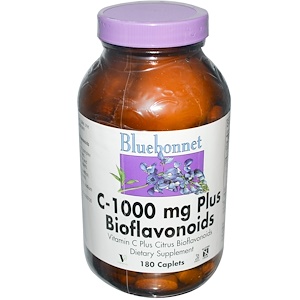 Bluebonnet Nutrition, C-1000 Plus биофлавоноиды, 180 капсуловидных таблеток