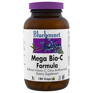 Bluebonnet Nutrition, Формула Mega Bio-C, 180 растительных капсул