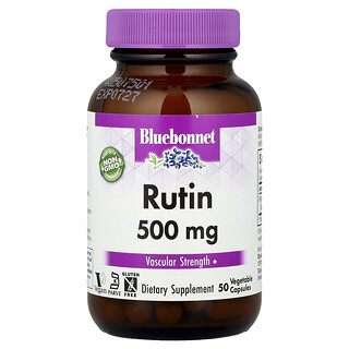 Bluebonnet Nutrition, Rutín, 500 mg, 50 rastlinných kapsúl