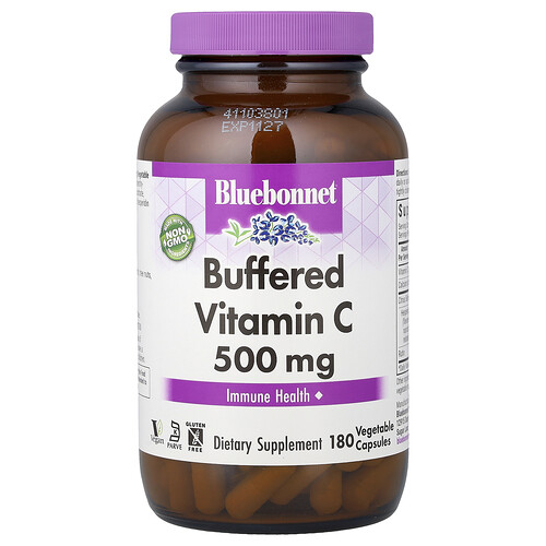 Bluebonnet Nutrition, Buffered Vitamin C, 180 Vegetable Capsules
