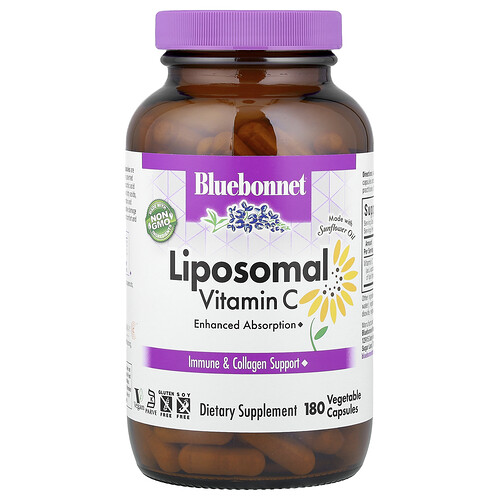 Bluebonnet Nutrition Liposomal Vitamin C, 180 Vegetable Capsules (500 mg per Capsule)