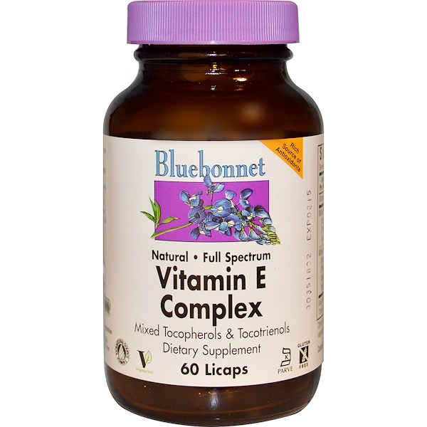 Bluebonnet Nutrition, Комплекс витамина Е, 60 капсул