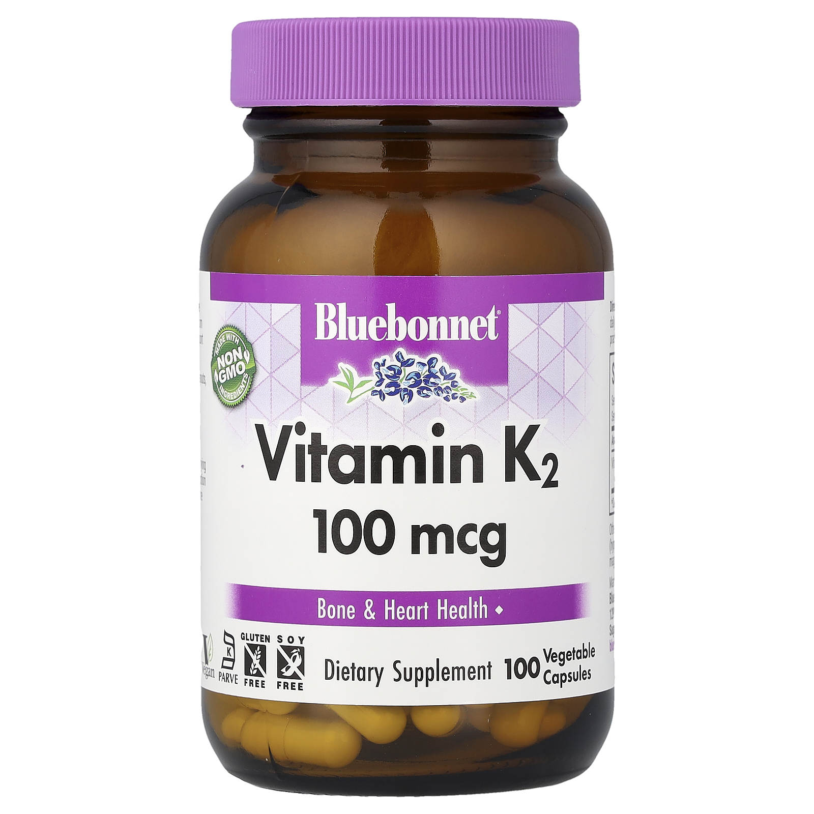 Bluebonnet Nutrition (블루보넷뉴트리션), 비타민 K2, 100 mcg, 100 베지캡