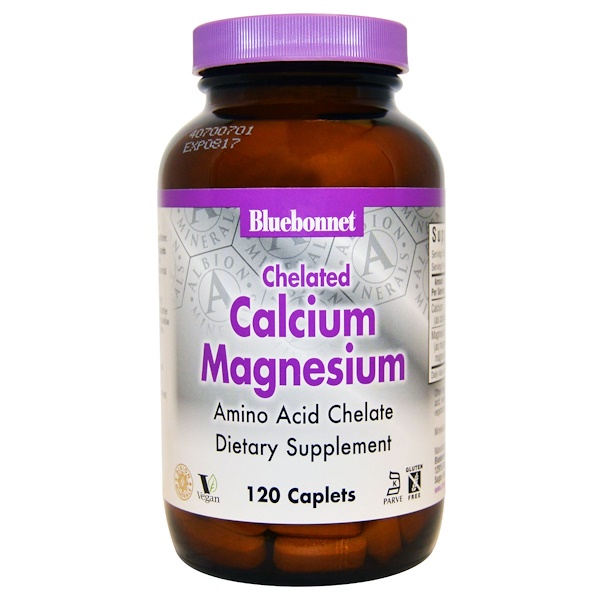 Bluebonnet Nutrition, Хелатный кальций и магний, 120 таблеток