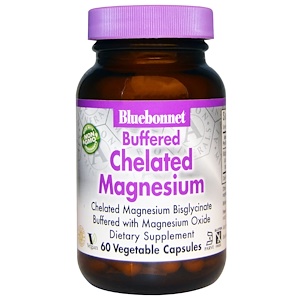 Bluebonnet Nutrition, Буферизованный хелатный магний, 60 вегетарианских капсул