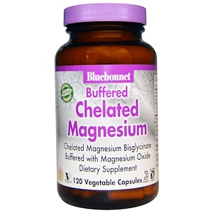 Bluebonnet Nutrition, Буферизованный хелатный магний, 120 вегетарианских капсул