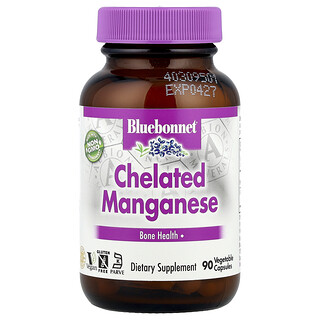 Bluebonnet Nutrition, Manganeso quelado, 10 mg, 90 cápsulas vegetales