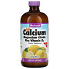 بلوبونيت نوتريشن, Liquid Calcium, Magnesium Citrate Plus Vitamin D3, Natural Lemon, 16 fl oz (472 ml)