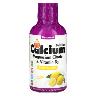 Bluebonnet Nutrition, Calcium liquide, citrate de magnésium et vitamine D3, Citron, 473 ml