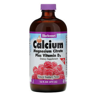 Bluebonnet Nutrition, Liquid Calcium, Magnesium-Citrat plus Vitamin D3, Naturhimbeergeschmack, 16 fl oz (472 ml)