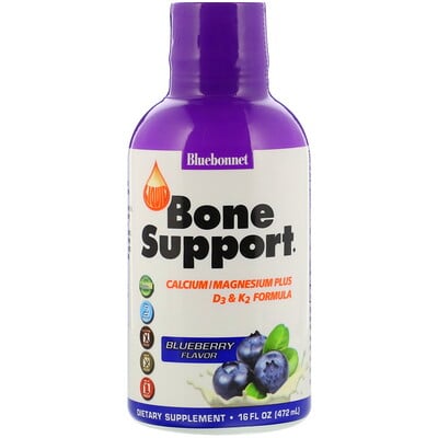 Bluebonnet Nutrition Liquid Bone Support, Blueberry Flavor, 16 fl oz (472 ml)