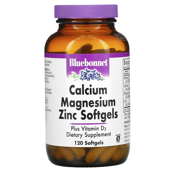 Bluebonnet Nutrition, Calcium-Magnesium-Zink, 120 Softgels