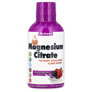 Bluebonnet Nutrition, Sıvı Magnezyum Sitrat, Karışık Meyve, 16 fl oz (473 ml)