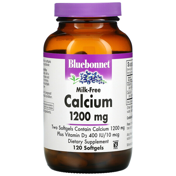 Bluebonnet Nutrition, Milk-Free Calcium, 1,200 mg, 120 Softgels