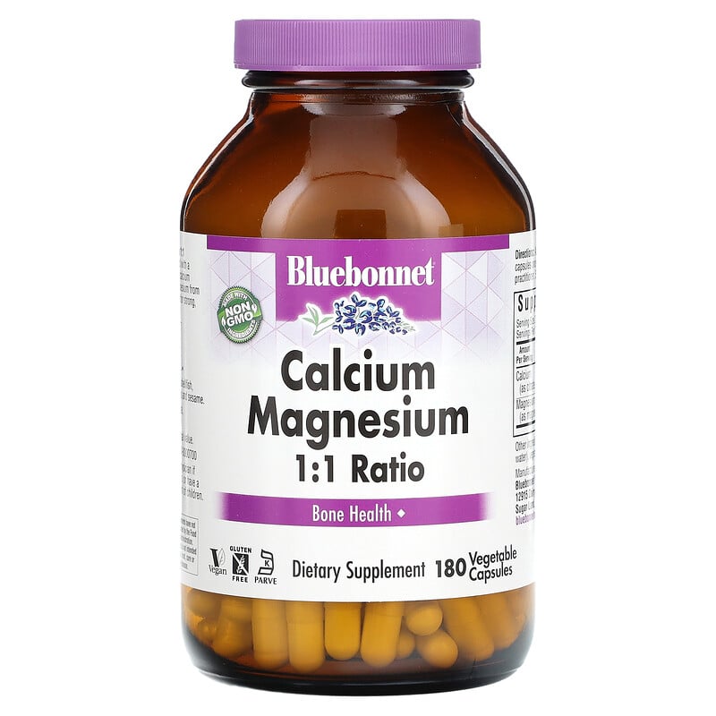 Bluebonnet Nutrition Calcium Magnesium 11 Ratio 180 Vegetable Capsules 3722