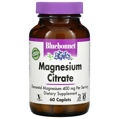 Bluebonnet Nutrition Magnesium Citrate, 400 mg, 60 Caplets