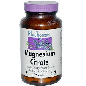 Bluebonnet Nutrition, Цитрат магния, 120 капсул