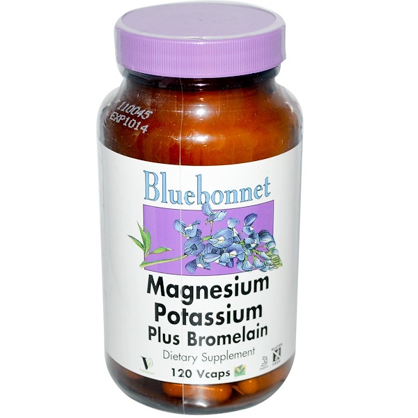 Nutrition, Magnesium Potassium Plus Bromelain, 120 Vcaps iHerb