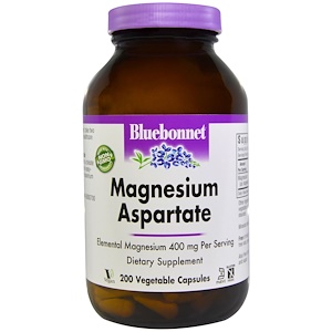 Bluebonnet Nutrition, Магния аспартат, 200 растительных капсул