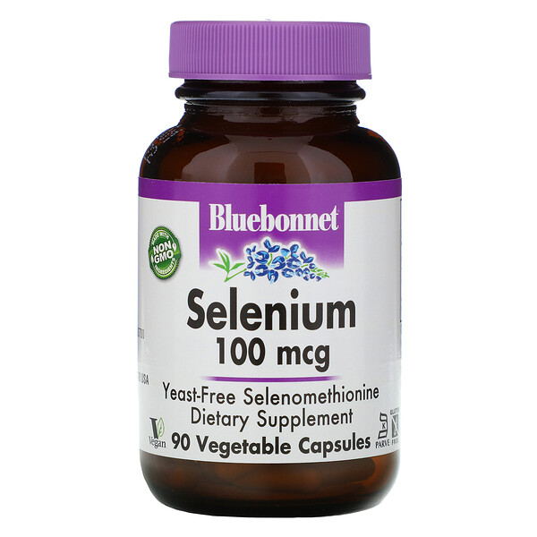 Bluebonnet Nutrition‏, سلينيوم، 100 مكروجرام، 90 كبسولة نباتية