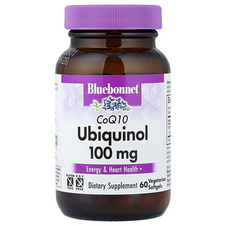 Bluebonnet Nutrition, CoQ10 Ubichinolo, 100 mg, 60 capsule molli vegetariane