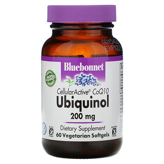 Bluebonnet Nutrition, CellullarActive CoQ10, Ubiquinol, 200 mg, 60 Cápsulas Softgel Vegetarianas